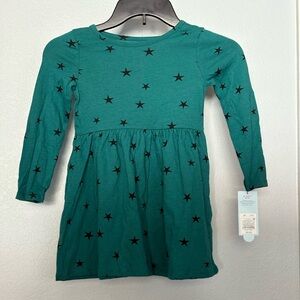Cat & Jack Teal Star Print Kids Casual Dress